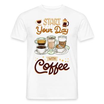 Coffee Coffee Lover Coffee Mug Barista Vintage - Men's T-Shirt - white - Front - AI Model Male 178 dark (178cm)