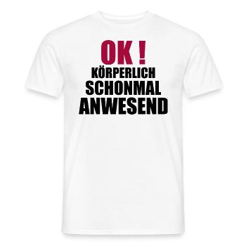 körperliche anwesenheit - Männer T-Shirt - Weiß - Vorne - AI Model Male 178 dark (178cm)