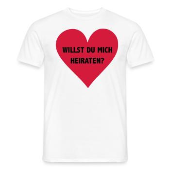 willst du mich heiraten? - Männer T-Shirt - Weiß - Vorne - AI Model Male 178 dark (178cm)
