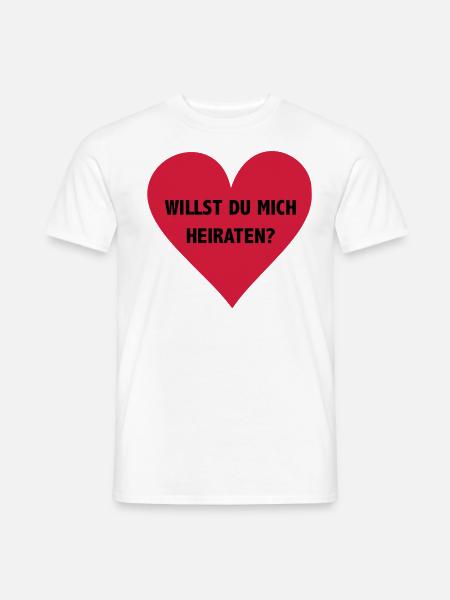 willst du mich heiraten? - Männer T-Shirt - Weiß