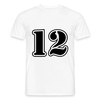 12 Zahl symbol - Männer T-Shirt - Weiß - Vorne - AI Model Male 178 dark (178cm)