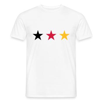 Drei Sterne Deutschlandfahne - Männer T-Shirt - Weiß - Vorne - AI Model Male 178 dark (178cm)