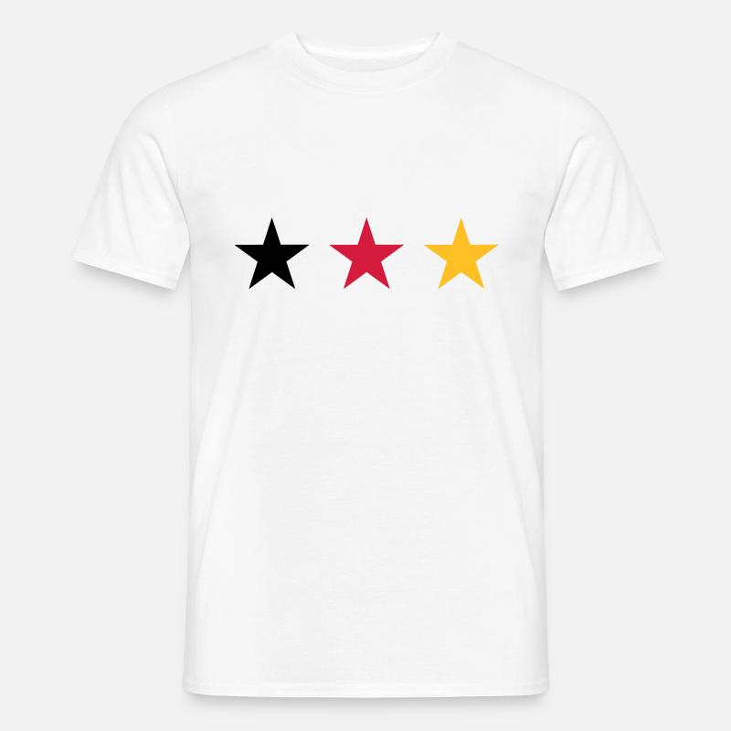 Drei Sterne Deutschlandfahne - Männer T-Shirt - Weiß