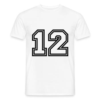12 Zahl symbol - Männer T-Shirt - Weiß - Vorne - AI Model Male 178 dark (178cm)