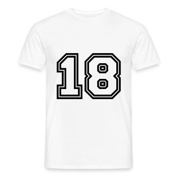 18 Zahl symbol - Männer T-Shirt - Weiß - Vorne - AI Model Male 178 dark (178cm)