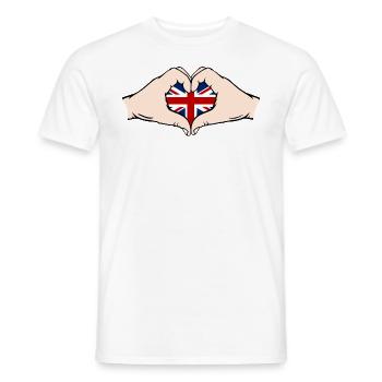 England Heart Shape with Hands - Men's T-Shirt - white - Front - AI Model Male 178 dark (178cm)