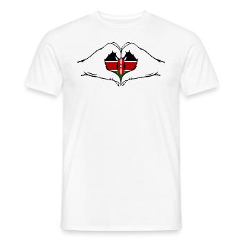 Kenya en forme de coeur avec les mains - T-shirt homme - blanc - Devant - AI Model Male 178 dark (178cm)