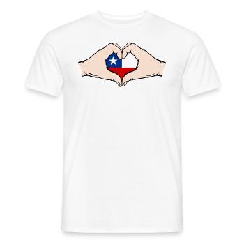 Chili en forme de coeur avec les mains - T-shirt homme - blanc - Devant - AI Model Male 178 dark (178cm)