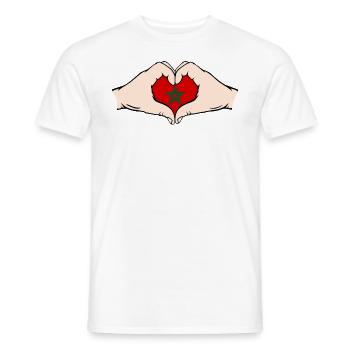 Maroc Forme Coeur avec Mains - T-shirt homme - blanc - Devant - AI Model Male 178 dark (178cm)