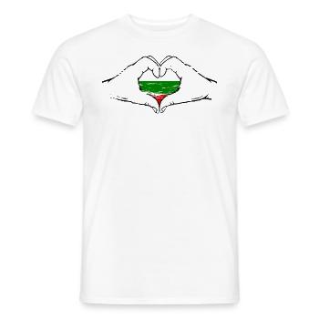 Bulgaria Flag Heart Shape Used - Men's T-Shirt - white - Front - AI Model Male 178 dark (178cm)