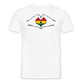 Ghana Flag Heart Shape - Men's T-Shirt - white - Front - AI Model Male 178 dark (178cm)