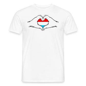 Drapeau du Luxembourg en forme de coeur - T-shirt homme - blanc - Devant - AI Model Male 178 dark (178cm)