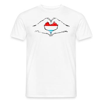 Luxembourg Flag Heart Shape Used - Men's T-Shirt - white - Front - AI Model Male 178 dark (178cm)