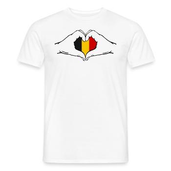 Drapeau de la Belgique en forme de coeur - T-shirt homme - blanc - Devant - AI Model Male 178 dark (178cm)