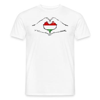 Ungarn Flagge Herzform used - Männer T-Shirt - Weiß - Vorne - AI Model Male 178 dark (178cm)