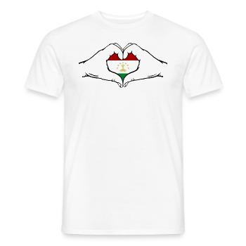 Drapeau du Tadjikistan en forme de coeur - T-shirt homme - blanc - Devant - AI Model Male 178 dark (178cm)