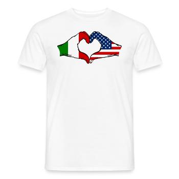 Italy USA heart shape with hands - Men's T-Shirt - white - Front - AI Model Male 178 dark (178cm)