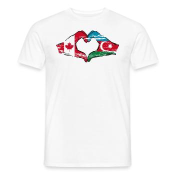 Kanada Aserbaidschan Herzform mit Hände used - Männer T-Shirt - Weiß - Vorne - AI Model Male 178 dark (178cm)