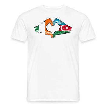 Irland Aserbaidschan Herzform mit Hände used - Männer T-Shirt - Weiß - Vorne - AI Model Male 178 dark (178cm)