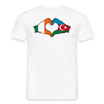 Irland Aserbaidschan Herzform mit Hände - Männer T-Shirt - Weiß - Vorne - AI Model Male 178 dark (178cm)