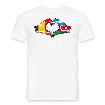 Belgien Aserbaidschan Herzform mit Hände used - Männer T-Shirt - Weiß - Vorne - AI Model Male 178 dark (178cm)