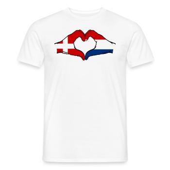 Denmark Holland Heart Shape with Hands - Men's T-Shirt - white - Front - AI Model Male 178 dark (178cm)
