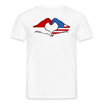 Indonesia USA Heart Shape with Hands - Men's T-Shirt - white - Front - AI Model Male 178 dark (178cm)
