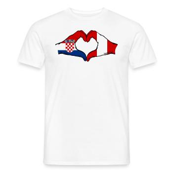 Croatia Peru Flag Hands Heart Shape - Men's T-Shirt - white - Front - AI Model Male 178 dark (178cm)