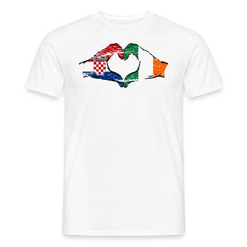 Croatie Irlande Drapeau Mains Coeur Forme Utilisé - T-shirt homme - blanc - Devant - AI Model Male 178 dark (178cm)