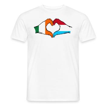 Irlande Drapeau du Luxembourg Aiguilles En Forme De Coeur - T-shirt homme - blanc - Devant - AI Model Male 178 dark (178cm)