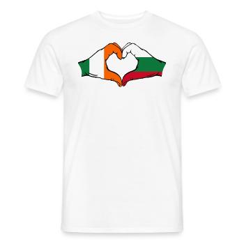 Irland Bulgarien Flagge Hände Herzform - Männer T-Shirt - Weiß - Vorne - AI Model Male 178 dark (178cm)