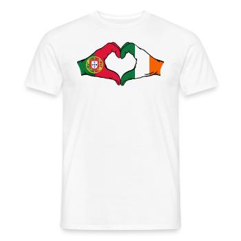 Portugal Irland Flagge Hände Herzform - Männer T-Shirt - Weiß - Vorne - AI Model Male 178 dark (178cm)