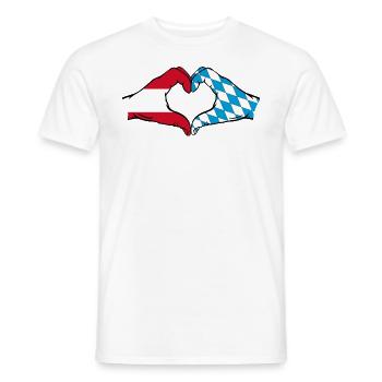 Austria Flag Hands Heart Shape - Men's T-Shirt - white - Front - AI Model Male 178 dark (178cm)