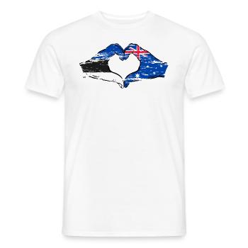 Estonie Australie Drapeau Coeur Utilisé - T-shirt homme - blanc - Devant - AI Model Male 178 dark (178cm)