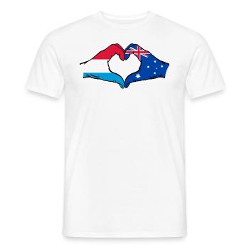 Luxembourg Australia Flag Heart Shape - Men's T-Shirt - white - Front - AI Model Male 178 dark (178cm)