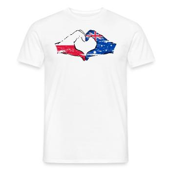 Poland Australia Flag Heart Shape Used - Men's T-Shirt - white - Front - AI Model Male 178 dark (178cm)