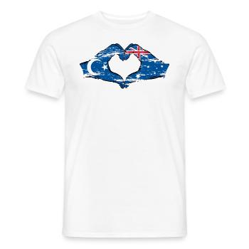 Uyghur Australia flag heart shape used - Men's T-Shirt - white - Front - AI Model Male 178 dark (178cm)