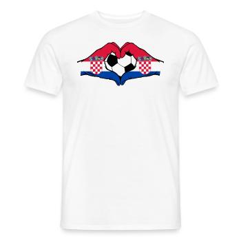 Kroatien Fußball Flagge Hände Herzform - Männer T-Shirt - Weiß - Vorne - AI Model Male 178 dark (178cm)