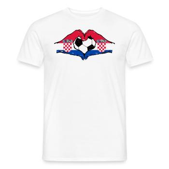 Croatie Football Drapeau Mains Coeur Forme Utilisé - T-shirt homme - blanc - Devant - AI Model Male 178 dark (178cm)
