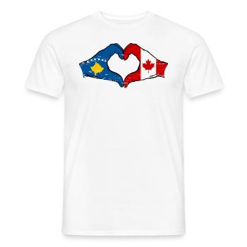 Kosovo Canada flag hands heart shape used - Men's T-Shirt - white - Front - AI Model Male 178 dark (178cm)