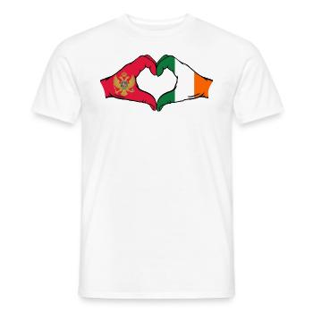 Montenegro Irland Flagge Hände Herzform - Männer T-Shirt - Weiß - Vorne - AI Model Male 178 dark (178cm)