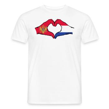 Montenegro Holland Flag Hands Heart Shape - Men's T-Shirt - white - Front - AI Model Male 178 dark (178cm)