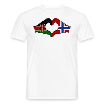 Kenya Norway Hands Heart Shape - Men's T-Shirt - white - Front - AI Model Male 178 dark (178cm)