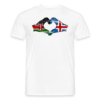 Kenya Island Hands Heart Shape Used - Men's T-Shirt - white - Front - AI Model Male 178 dark (178cm)