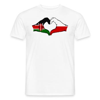 Kenya Poland Hands Heart Shape - Men's T-Shirt - white - Front - AI Model Male 178 dark (178cm)