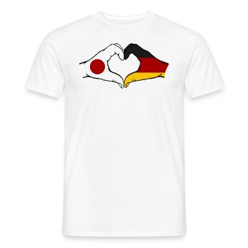 Japan Germany Hands Heart Shape - Men's T-Shirt - white - Front - AI Model Male 178 dark (178cm)