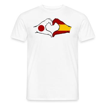 Japan Spain Hands Heart Shape - Men's T-Shirt - white - Front - AI Model Male 178 dark (178cm)