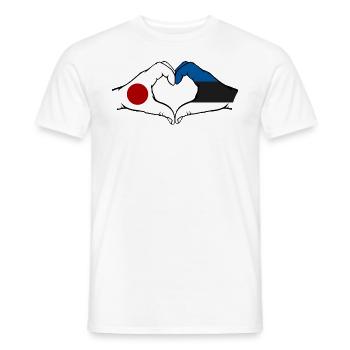 Japan Estonia Hands Heart Shape - Men's T-Shirt - white - Front - AI Model Male 178 dark (178cm)