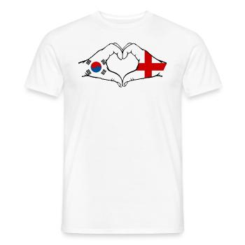 South Korea England Hands Heart Shape - Men's T-Shirt - white - Front - AI Model Male 178 dark (178cm)