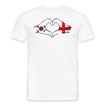 South Korea England Hands Heart Shape Used - Men's T-Shirt - white - Front - AI Model Male 178 dark (178cm)